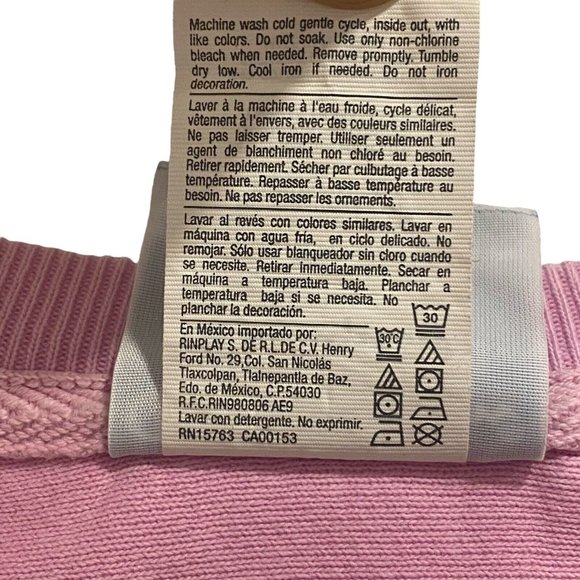 CHAMPION Women's Sweatshirt Pink Solid Reverse Weave Crew Neck Pullover SMALL - Picture 4 of 5